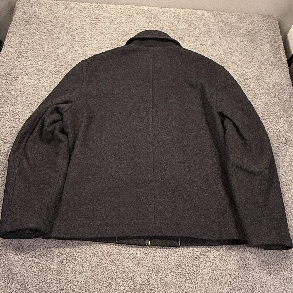 Banana Republic‎ Jacket Mens Extra Large Charcoal Wool Cashmere Blend Zip Lined